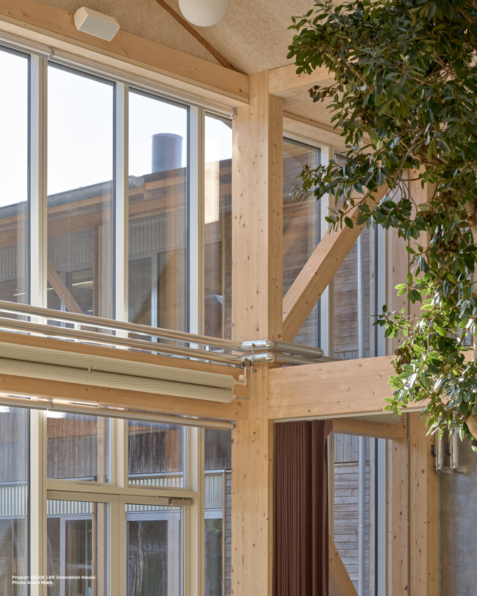 Innvendig fasade på LKR Innovation House